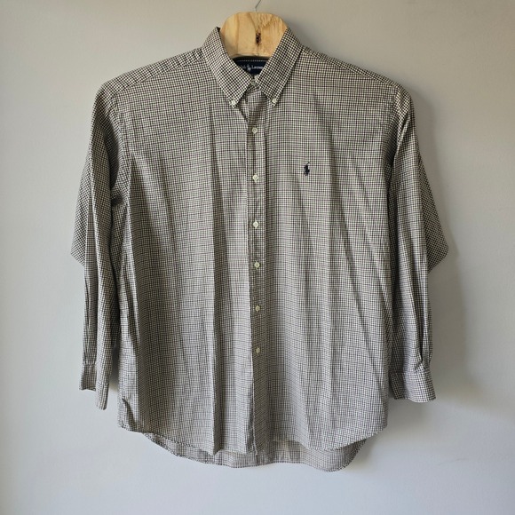 Ralph Lauren Blake Gingham Check Button Down Shirt Mens XL Cotton - Picture 2 of 7